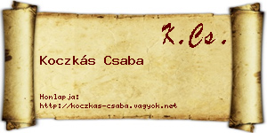 Koczkás Csaba névjegykártya