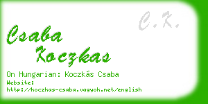 csaba koczkas business card
